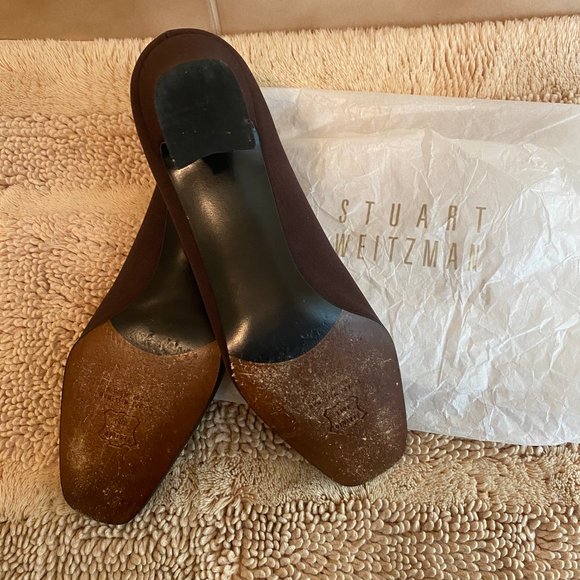 Stuart Weitzman Brown Fabric Pump Shoes - Picture 3 of 5